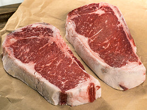Grass Fed & Finished, Dry Aged 9-10 oz NY Strip Steak 2pk